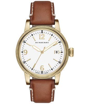 burberry tan leather watch|Women's Swiss Tan Leather Strap Watch 38mm BU7852.